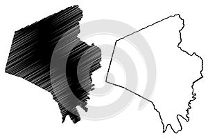 Fayette County, Kentucky U.S. county, United States of America, USA, U.S., US map vector illustration, scribble sketch Fayette