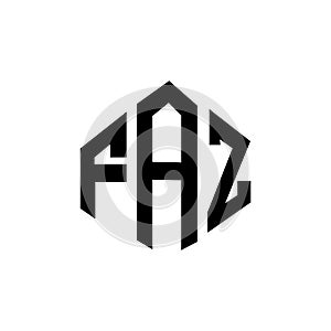 FAZ letter logo design with polygon shape. FAZ polygon and cube shape logo design. FAZ hexagon vector logo template white and photo