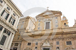 FaÃÂ§ade of the Church of Jesus in Genoa photo