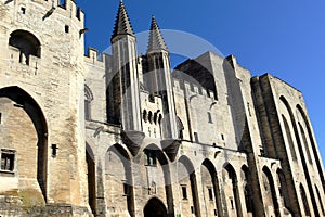 FaÃÂ§ade of the Palace of the Popes in Avignon photo