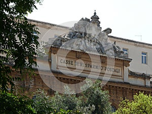 FaÃ§ade of the building housing Cassa Depositi e Prestiti, formerly Post Savings Banks