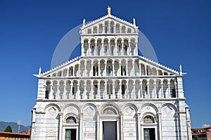 FaÃ§ade of cathedral on Square of Miracles in Pisa, Italy