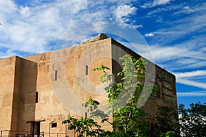 FaÃ§ade of a monument in The historic site of Alhambra , Grenada , Spain