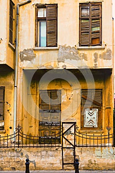 FaÃ§ade of old house Tel Aviv Israel