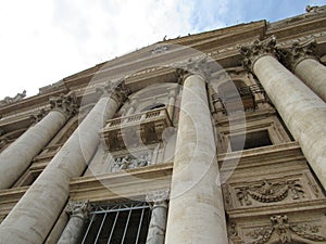 Façade of Saint Peter Basilica in Vatican.