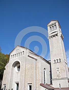 Façade of the Sanctuary of Montevergine in Avellino, Italy.
