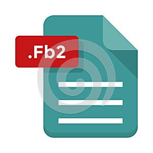Fb2 file flat vector icon