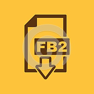 The FB2 icon. File format symbol. Flat