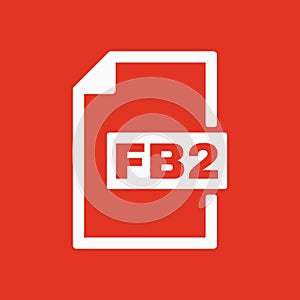 The FB2 icon. File format symbol. Flat