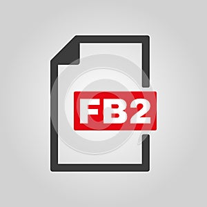 The FB2 icon. File format symbol. Flat