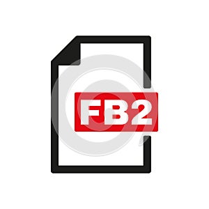 The FB2 icon. File format symbol. Flat