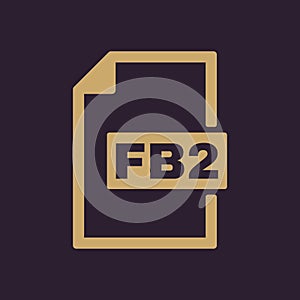 The FB2 icon. File format symbol. Flat