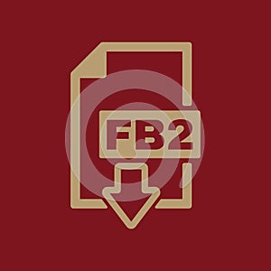 The FB2 icon. File format symbol. Flat