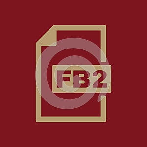The FB2 icon. File format symbol. Flat
