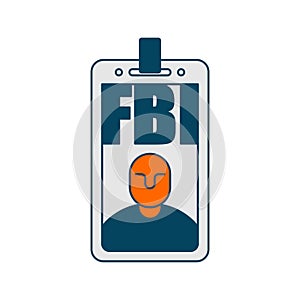 Fbi badge isolated. Federal Bureau of Investigation sign