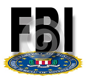 FBI Seal With Text On A White Background photo