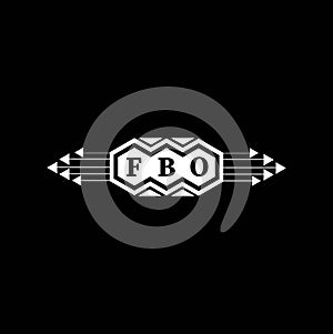 FBO letter logo design on black background
