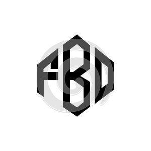 FBO letter logo design with polygon shape. FBO polygon and cube shape logo design. FBO hexagon vector logo template white and