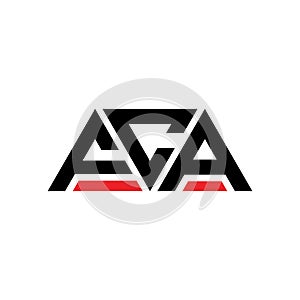 FCA triangle letter logo design with triangle shape. FCA triangle logo design monogram. FCA triangle vector logo template with red