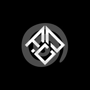 FCD letter logo design on black background. FCD creative initials letter logo concept. FCD letter design