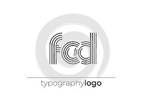 FCD modern geometric typography logo