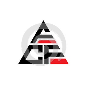 FCF triangle letter logo design with triangle shape. FCF triangle logo design monogram. FCF triangle vector logo template with red