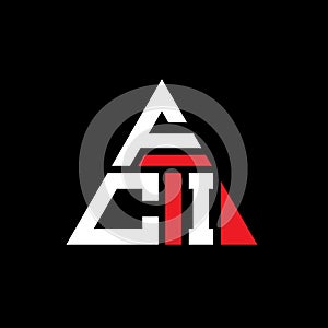 FCI triangle letter logo design with triangle shape. FCI triangle logo design monogram. FCI triangle vector logo template with red