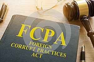 FCPA Foreign Corrupt Practices Act on a desk.