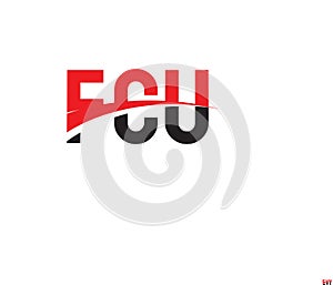FCU Letter Initial Logo Design Vector Illustration