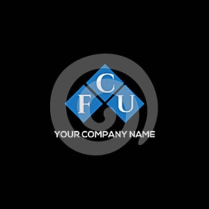 FCU letter logo design on BLACK background. FCU creative initials letter logo concept. FCU letter design