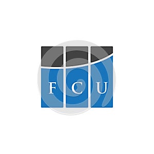 FCU letter logo design on WHITE background. FCU creative initials letter logo concept. FCU letter design