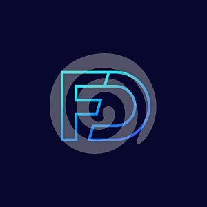 FD letters, line logo design