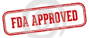 fda approved stamp. fda approved rectangular stamp on white background