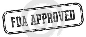 fda approved stamp. fda approved rectangular stamp on white background