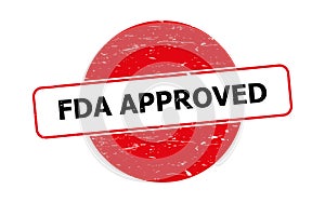 Fda approved stamp on white