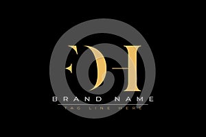 FDH abstract letter logo design