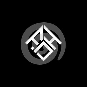 FDH letter logo design on black background. FDH creative initials letter logo concept. FDH letter design