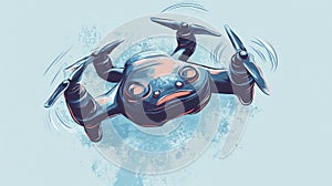 fding hand drawn style of a fading remote control drone