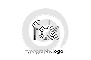 FDX modern geometric typography logo