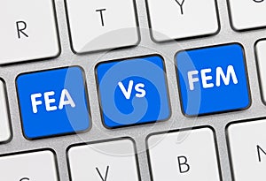 FEA Vs. FEM - Inscription on Blue Keyboard Key