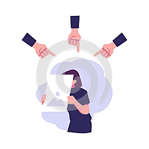 fear of critisism flat style illustration vector design