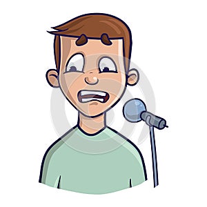 Fear of public speaking, glossophobia. Excitement and loss of voice.