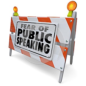 Fear of Public Speaking Words Barricade Barrier Speech Event