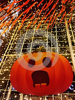 Fear Pumpkins and light decoration for Halloween festival coming