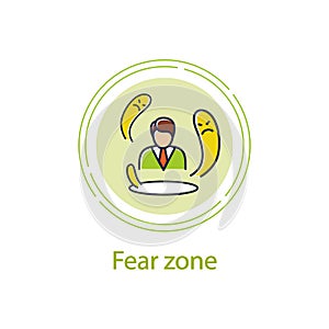 Fear zone concept line icon