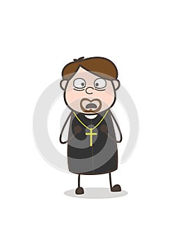 Fearful Church Priest Face Expression