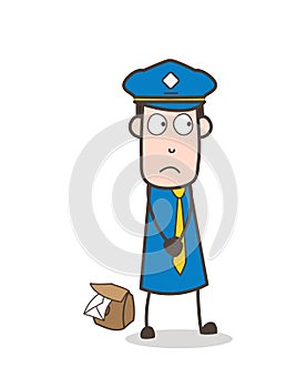 Fearful Mailman Face Expression Vector