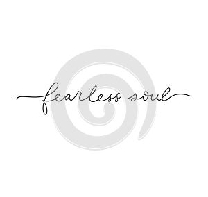 Fearless soul inspirational lettering print card