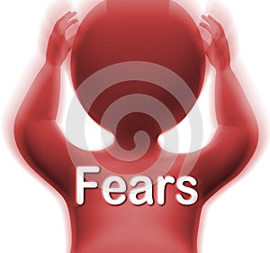 Fears Man Means Worries Anxieties And Concerns photo
