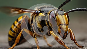 Fearsome Hornet Close Up With Sharp Stinger photo